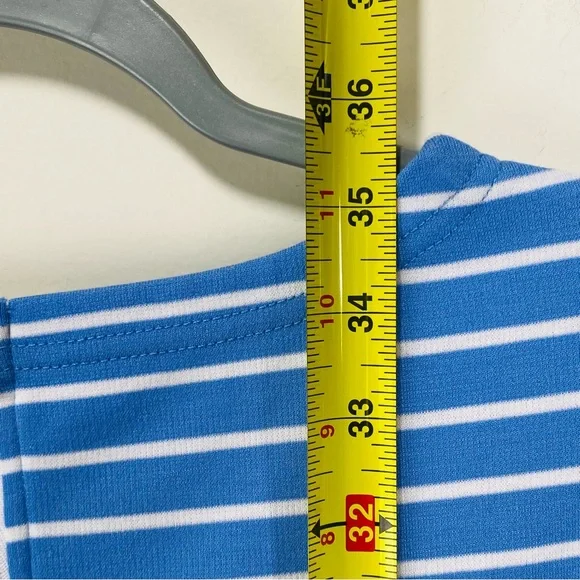 STS Sail To Sable Shift Dress Womens S Blue Striped Short Sleeve Crew Neck Coast - Picture 8 of 9